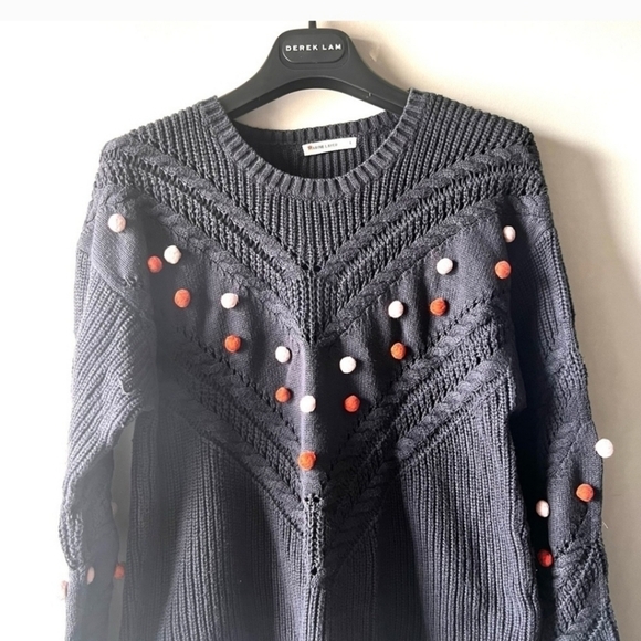 Marine layer Anne Chevron Pom Crew Sweater - Picture 4 of 6